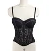 Sujetador Camisola de Encaje Estilo Europeo y Americano Transfronterizo, Top Tubo de Malla de Color Sólido sin Tirantes, Sujetador de Ballenas para Ropa Exterior o Interior