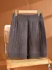 Novedad Otoño/Invierno 100% Lana Pura Tejidos Cortos Mujer Cintura Alta Adelgazantes Versátiles Casuales Sueltos Costilla Vertical Pantalones Pierna Ancha