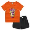 Conjunto de Camiseta de Manga Corta Redonda y Shorts de Verano para Niños 2026 Estilo Coreano Casual Absorbente de Sudor Color Caramelo Sudadera para Bebé