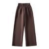 Calça Esportiva Casual de Camada de Ar Glutinosa Macia para Mulheres Outono e Inverno 2023 Nova Moda Americana Hot Girl Solta Reta Emagrecedora Calça Boca de Sino