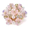Flores de Hortensia Estilo Japonés, Flores de Media Esfera con Perlas Hechas a Mano, Aretes DIY, Accesorios para Aretes, Accesorios de Joyería