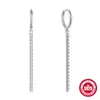 Prata Esterlina S925 Corrente de Malha de Diamante de Linha Única Brinco de Diamante Fivela de Orelha Brincos Venda Quente AliExpress Brincos Elegantes de Luxo Leve para Mulheres