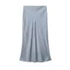 Falda de Lunares Transfronteriza para Mujer, Falda de Satén Drapé de Cola de Pez de Longitud Media, Elegante y con Estilo, Estilo Europeo y Americano, Falda de Moda y Versátil