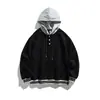 Yidao Vintage Otoño Nueva Llegada Tendencia Japonesa Cityboy Bordado Bloque de Color Con Capucha Holgado Sudadera