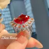 Colar Pingente de Pedra Gema Azul Real Simulada Europeu e Americano Conjunto de Brincos Vermelho Sangue de Pombo Brincos de Esmeralda para Mulheres Anel de Zircônia