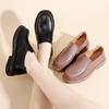 Transfronterizo 2023 Zapatos Nuevos Mujer Estilo Coreano Piel Genuina Antideslizantes Mocasines Versátiles Piernas Zapatos Casuales Zapatos de Piel de Vaca