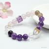 Pulsera Guan Yu Fuego Púrpura Nueve Amatista Cuarzo Rosa Multigema Cubo de Cristal Pulsera Venta al por Mayor de Fábrica S4033003