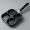Frigideira Antiaderente, Panela de Fundo Plano Pedra Maifan, Frigideira Doméstica de Quatro Furos para Ovos, Panela de Café da Manhã, Ferramenta para Fritar Ovos, Frigideira Pequena para Panquecas