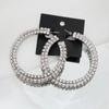 Brincos em formato de C com strass e liga de diamantes da série Super Flash Claw, brincos de diamantes completos para mulheres, brincos de noite exagerados europeus e americanos
