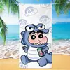 Toalha de banho de secagem rápida infantil de grandes dimensões Giz de cera Pequena nova toalha de praia Microfibra Velo de dupla face Toalha de praia com impressão digital