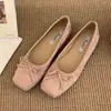 Mocasines estilo ballet de hadas con aumento de altura, zuecos amarillos, zapatos rojos de suela plana para mujer, nuevos para primavera y otoño, estilo francés suave