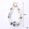 Estrellas de colores sirena colgante de teléfono móvil con cuentas cadena doble colgante de llavero accesorios colgantes para bolso