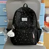 Mochila Refrescante Azul Céu Claro com Estampado de Estrelas para Viagem, Adequada para Alunos do Ensino Fundamental e Médio, Meninas Doces, Aula, Biblioteca e Uso para Estudo