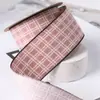 Cinta de Tartán de Ante de Doble Raya Moño Hecho a Mano DIY Accesorios para el Cabello de Niños Empaque de Regalo Cinta Cuadriculada Bloqueada por Color