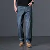 Moda Masculina Fengshe / Lançamento Primavera e Outono 2026 Novos Jeans Retos Vintage de Negócios para Homens, Calças Longas Soltas e Versáteis