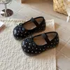 Zapatos Individuales Bajos Estilo Coreano para Niñas Estilo Ballet con Lazo Suela Suave Slip-on Mocasines Zapatos de Cuero Novedad Primavera/Otoño 2026