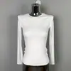 Camiseta Básica de Manga Larga para Mujer de Moda Coreana Dongdaemun, Corte Delgado, Sexy, Femenina, Sencilla, Versátil