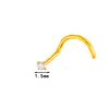 Joyas para Piercing de Nariz de Titanio G23 Barra S F136 Titanio Incrustado Zircón Clavo de Nariz Moda Versátil Popular Europeo y Americano Joyería de Comercio Exterior