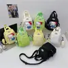 Bolso de Hombro de Gran Capacidad Ins Bolsa de Dolor Bidimensional Linda Transparente para Niña Estudiante Bolso Cruzado Estilo Preppy Bolso de Mano