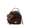 Mochila pequeña de gamuza con patrón de rombos de alta gama, estilo retro japonés y coreano, nueva colección otoño/invierno 2026, bolso de hombro/bolso de axila para mujer