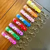 Chaveiro Transparente Versátil Feliz com Pingente de Tira de Couro Pulseira de PVC Acessório de Chaveiro Acessório de Boneca Cordão