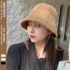 Sombrero de estilo japonés para mujer, otoño e invierno, nuevo sombrero de pescador de punto de chenilla, estilo coreano, versátil, de color sólido, informal, para lavabo