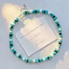 Collar Gargantilla de Cadena para Clavícula con Diseño de Turquesa Imitación Perla de Agua Dulce de Alta Calidad