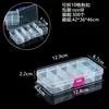 Caja de almacenamiento de plástico transparente desmontable de 10 compartimentos fijos para cuentas diy, rejilla para joyería de cuentas, caja de embalaje creativa cultural para equipo de pesca