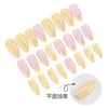 Uñas Rosas de Macarrón Dulce Hechas a Mano, Piezas de Manicura Francesa Amarillo Tierno, Uñas Postizas de Exportación