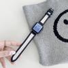 Correa de Lona y Cuero Calada para iwatch1-10 Generación SE Apple applewatch Correa de Reloj