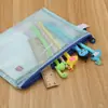 Bolsa de Archivo con Cremallera de Cuadrícula A4 Papelería Creativa para Estudiantes Estuche Impermeable para Lápices Bolsa Transparente para Documentos de Oficina Bolsa para Guardar Recibos