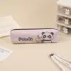 Estuche de lápices de panda de dibujos animados, bolsa de lápices para estudiantes de gran capacidad, linda bolsa de almacenamiento de papelería para niños y niñas, estudiantes de primaria y secundaria, al por mayor