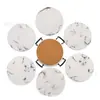 Amazon popular posavasos absorbente de cerámica marmoleada decoración del hogar posavasos bandeja para té posavasos con logo personalizado