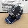 Gorra de Béisbol Retro Americana de Mezclilla para Primavera/Verano con Bordes Deshilachados, Bordado Vintage, Visera Suave, Sombrero de Sol Moderno Unisex