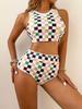 Traje de baño de cuadros para mujer, Bikini estampado de alta gama, Estilo de chica sexy y atrevida, Traje de baño de dos piezas a la moda europea y americana estilo Ins