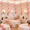 Bandeirola Puxa-Bandeira de Aniversário de Natal Desenho Animado Fofo Papai Noel Banner de Letras Enfeites Suspensos Espirais Toppers de Bolo Decorações