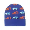 Nuevo Estilo Invierno 2024 Gorro de Punto Jacquard de Dibujos Animados de Vehículos de Ingeniería Excavadora para Niños Gorro Cálido para el Frío Gorro de Lana para Niños