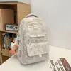 Mochila Escolar Estilo Japonés, Estilo Universitario, Estampado Temático del Bosque, Lindo Diseño de Oso, Alto Valor Estético, Mochila con Múltiples Compartimentos para Estudiantes de Secundaria y Preparatoria