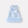Conjunto Vestido Cheongsam Botonê Novo Outono/Inverno 2025 para Bebês e Crianças Pequenas Meninas, Conjunto de Duas Peças com Vestido Patchwork e Camiseta