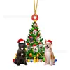 Nuevo Sombrero de Navidad 2022 Perro Gato Colgante Plano de Acrílico Decoración de Navidad Halloween Colgante para Árbol de Navidad