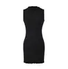 Estilo europeu novo top regata sexy de camada dupla com gola alta saia bodycon cintura elástica modeladora de cintura vestido base justo de temperamento