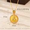 Collar de Calabaza de la Fortuna Dorada Vietnamita Cepillada Incrustada con Diamantes Cadena para Clavícula Estilo Palacio Retro para Mujer Suministro en Vivo