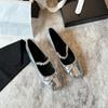 796-3 Altura del Arco Zapatos Mary Jane para Mujer 2024 Nuevo Otoño Zapatos Planos Franceses con Pedrería Zapatos para Mujer