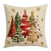 Capas de Almofada Estampa Caminhão Retro Árvore de Natal Dourada Bênção 45cm Sem Enchimento para Pousadas, Festivais e Uso Doméstico