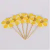 Banderines Pequeños de Flores para Decoración de Pastel de Cumpleaños, Toppers Multicolores para Hornear para Estilo de Fiesta Festiva