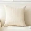 Venda Quente Transfronteiriça Estilo Luxo Leve Casa Hotel Cor Sólida Listrado Simples Capa de Almofada Decorativa Sem Enchimento Atacado