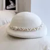 Boina trenzada de hilo dorado tejida a mano estilo japonés Sombrero de fieltro de lana de lana australiana para niños Otoño e Invierno Sombrero pintado de moda elegante