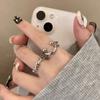 Anillo Abierto de Estrella con Cara Sonriente de Viento Frío para Mujer, Moda Personalizada Ajustable para Dieta, Diseño Nicho, Anillo Combinable
