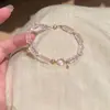 Retro estilo francés, completamente adornado con pedrería, pulsera llamativa, vintage, lujo ligero, exquisito, elegante, moderno, de nicho, joyería de alta gama para mujer
