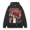 Camiseta de manga curta estampada Retro Hip-hop JUICE WRLD estilo americano lavada velha solta resistente com gola redonda